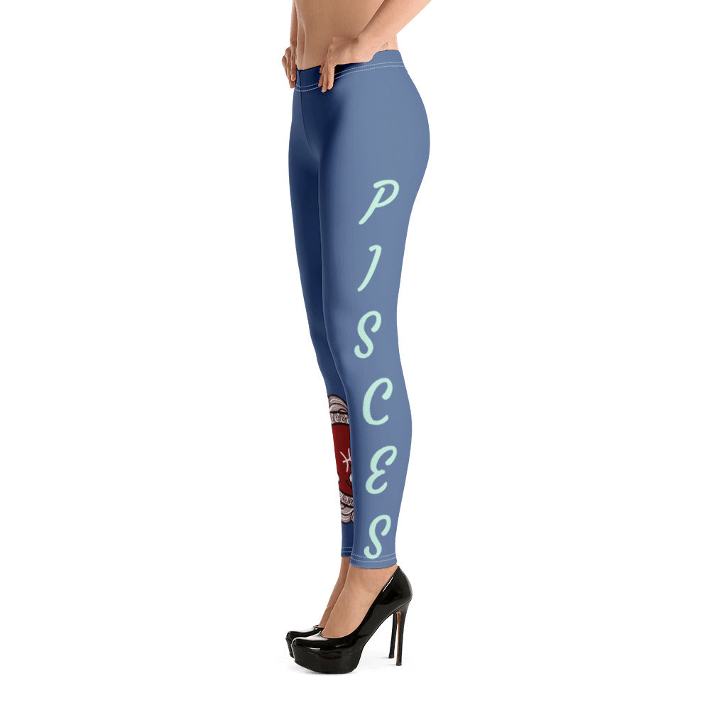Pisces Blue Zodiac Leggings