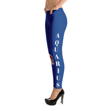 Load image into Gallery viewer, Aquarius Navy Blue Zodiac Leggings
