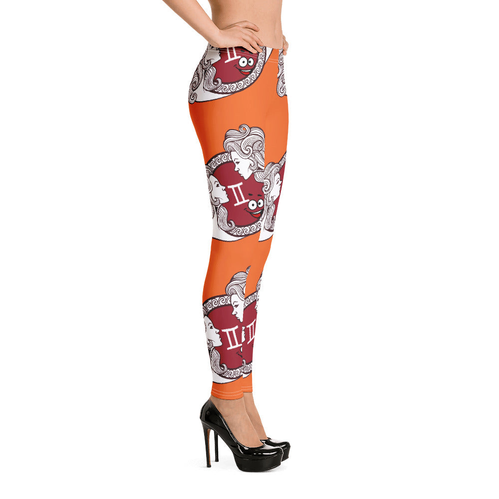 Virgo Zodiac Orange Leggings