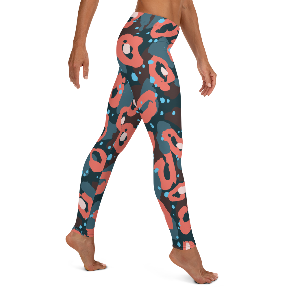 Blue Orange Designer Leggings