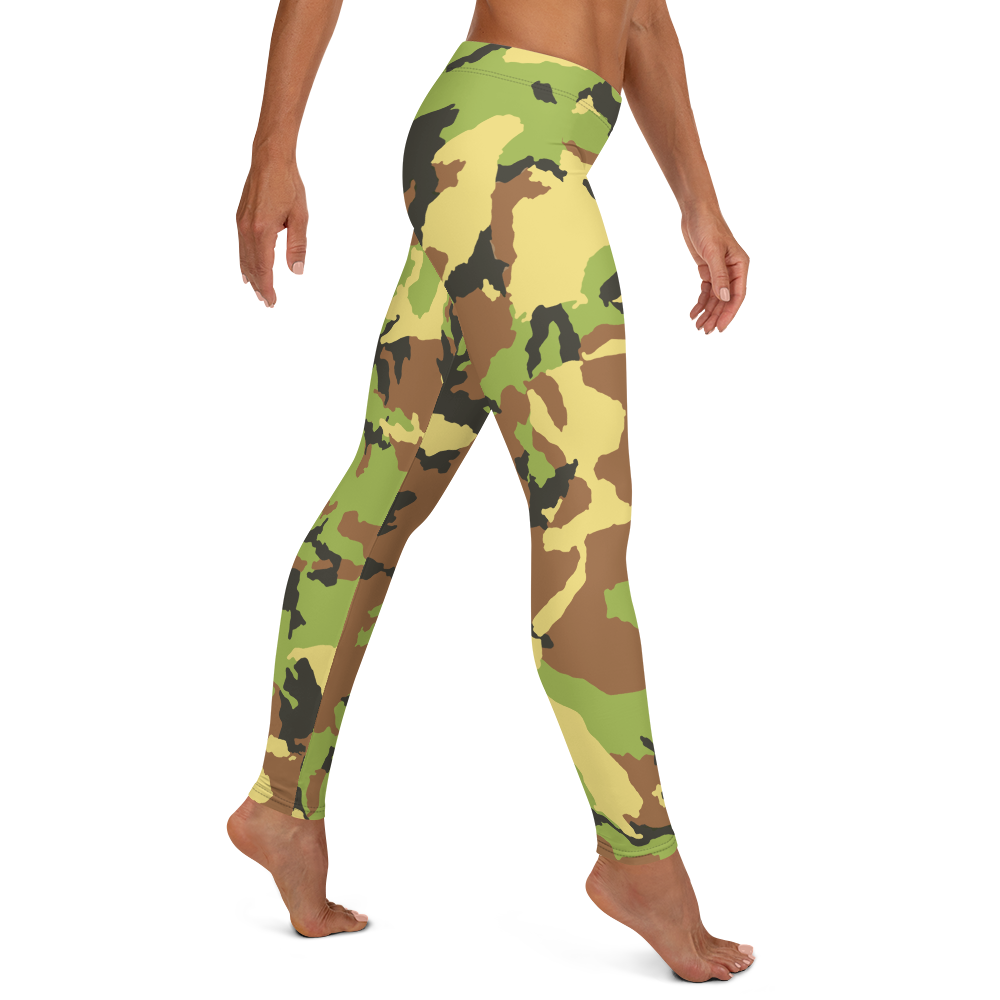 Green Camo Tie Dye Leggings for Moms