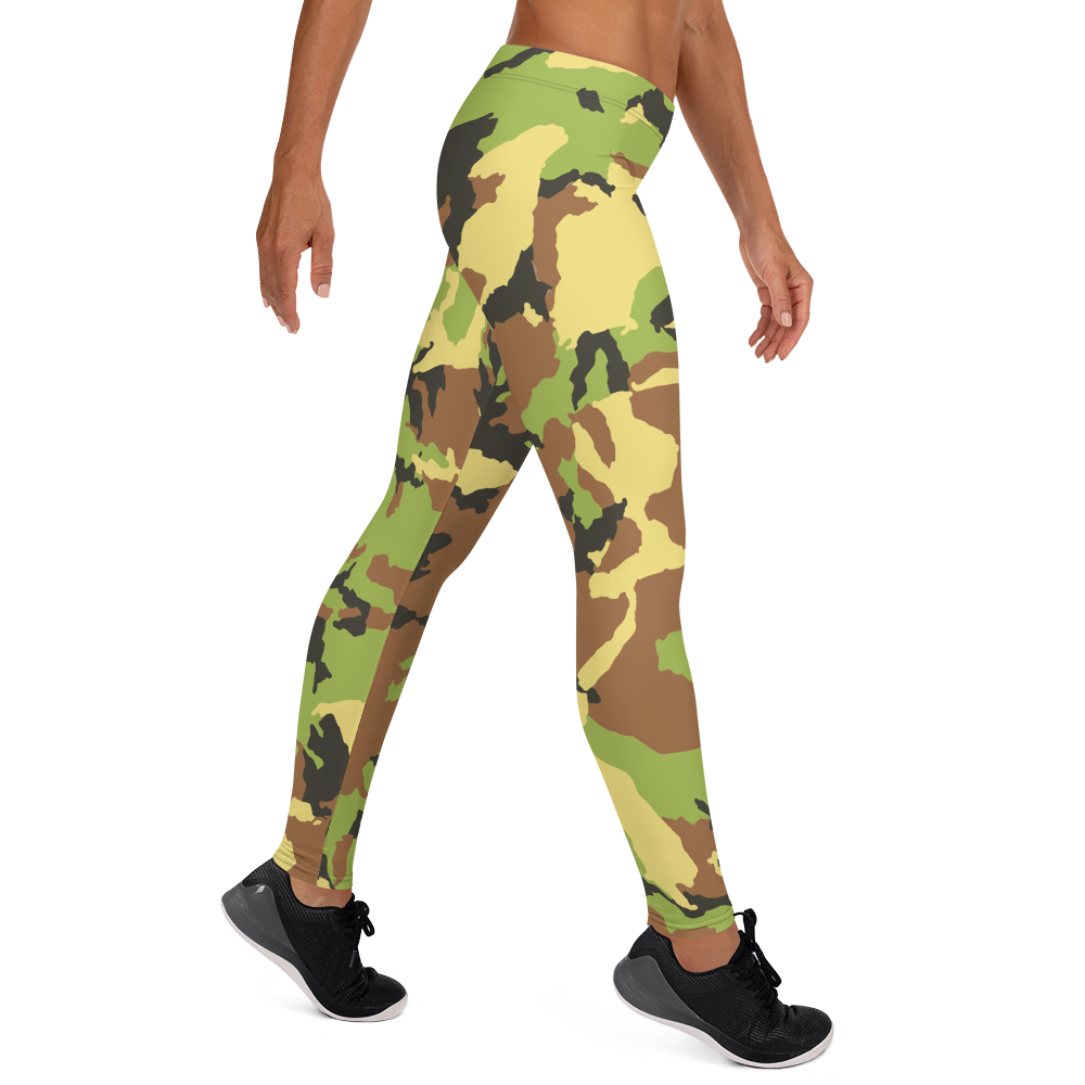 Green Camo Tie Dye Leggings for Moms