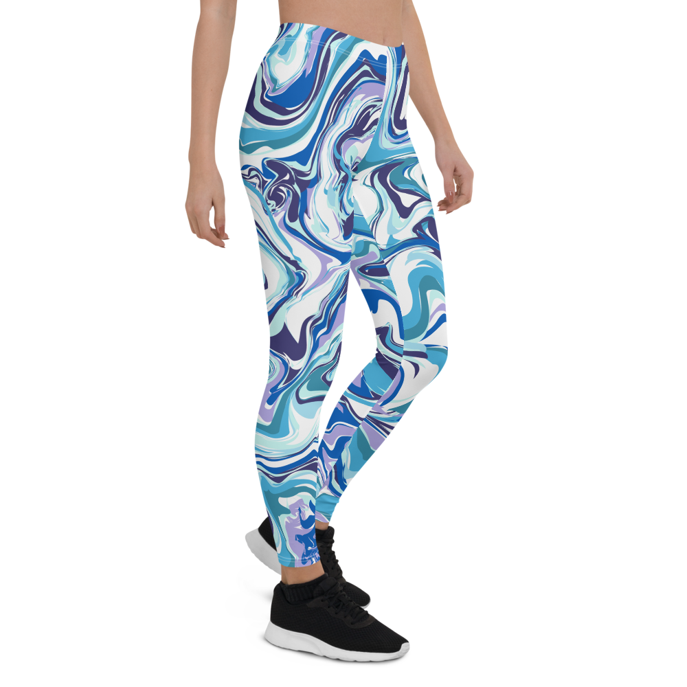 Swirl Blue Designer Leggings