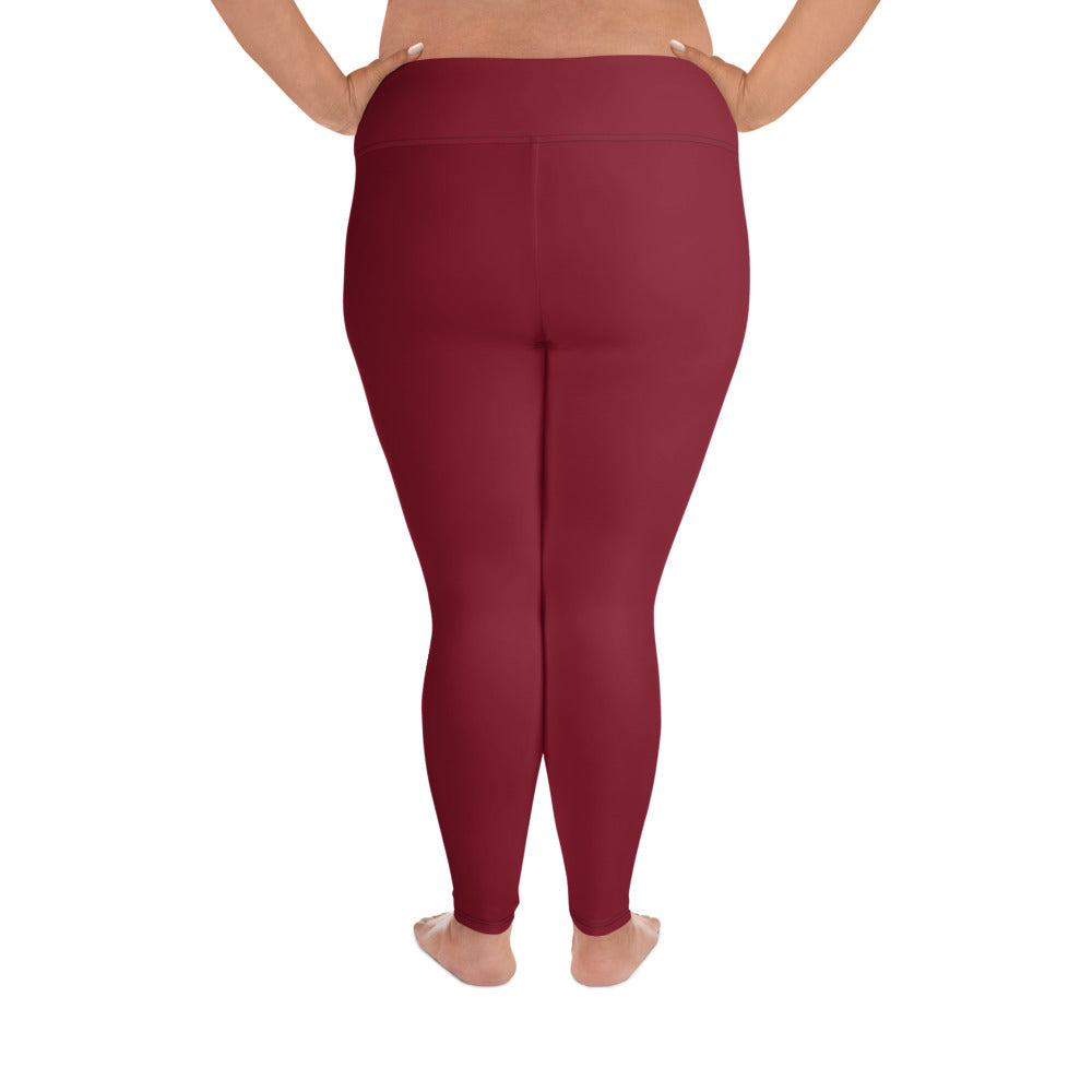 Maroon Crimson Plus Size Leggings
