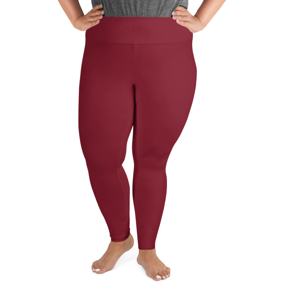 Maroon Crimson Plus Size Leggings