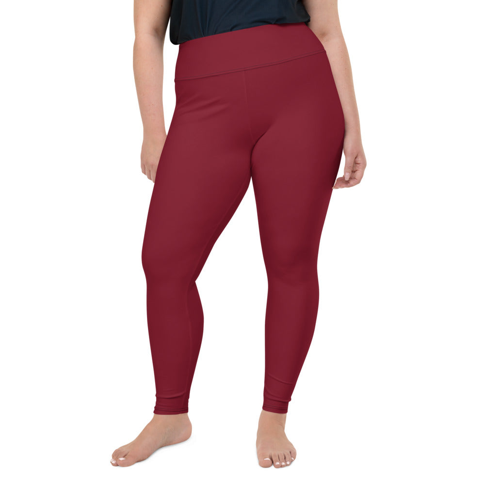 Maroon Crimson Plus Size Leggings