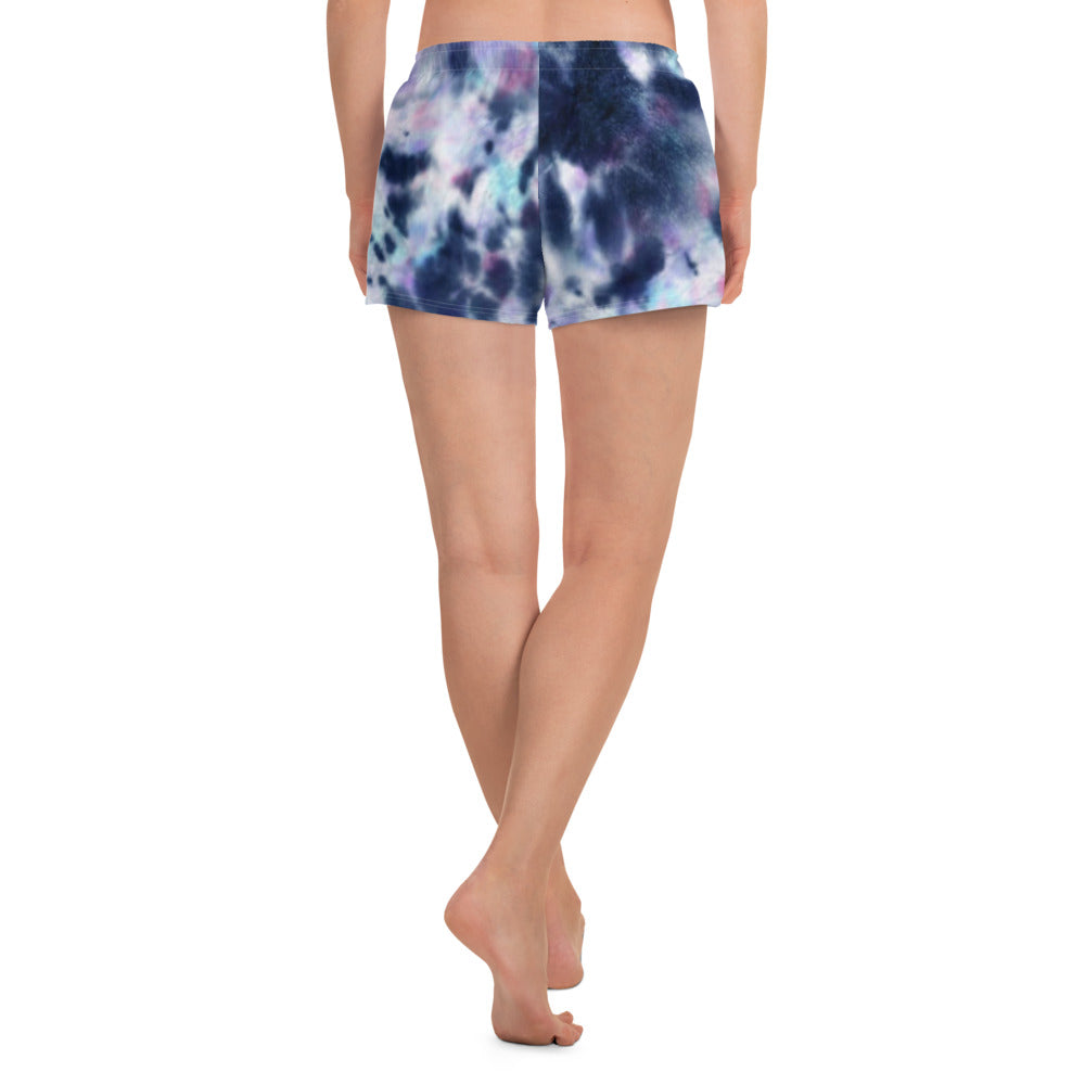 Blue Tie Dye Athletic Short Shorts