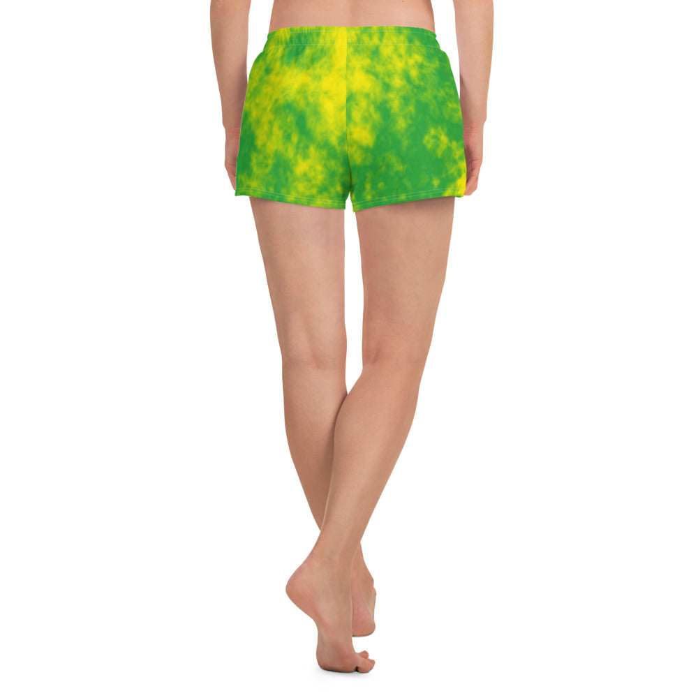 Green Yellow Athletic Short Shorts