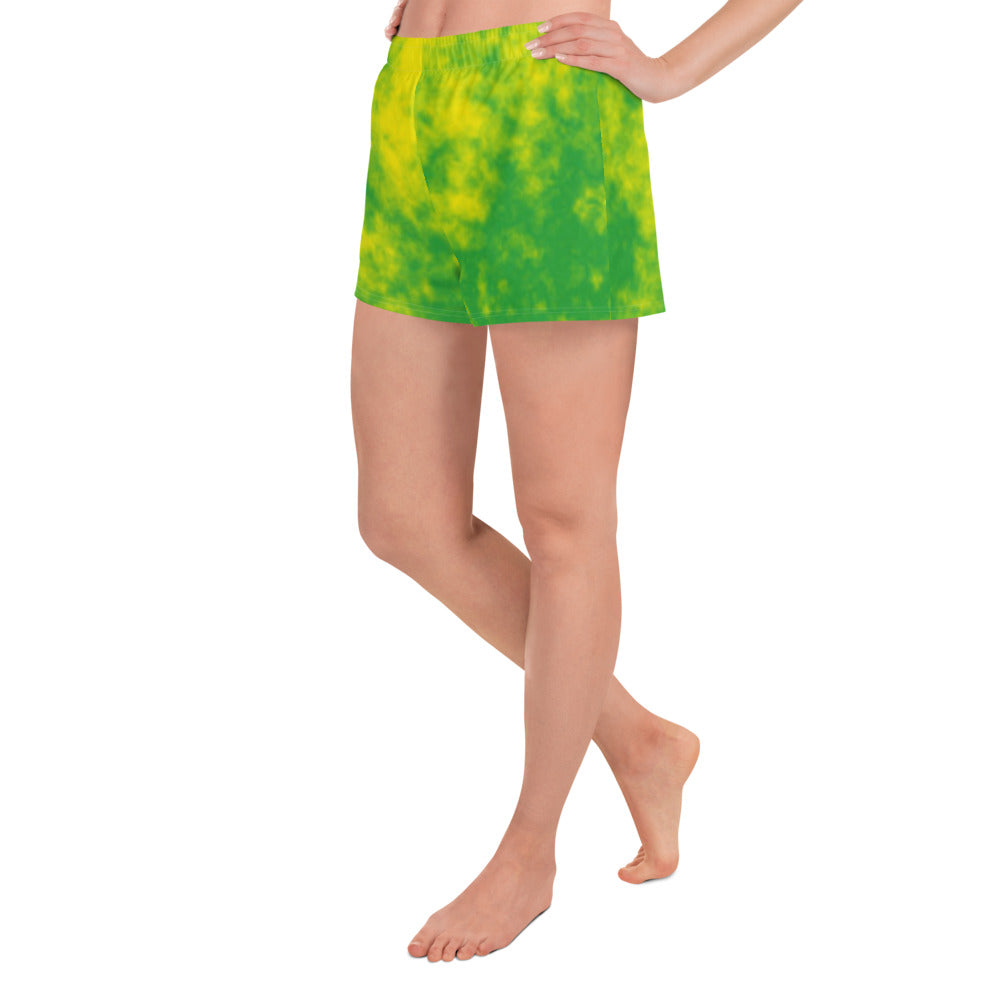 Green Yellow Athletic Short Shorts