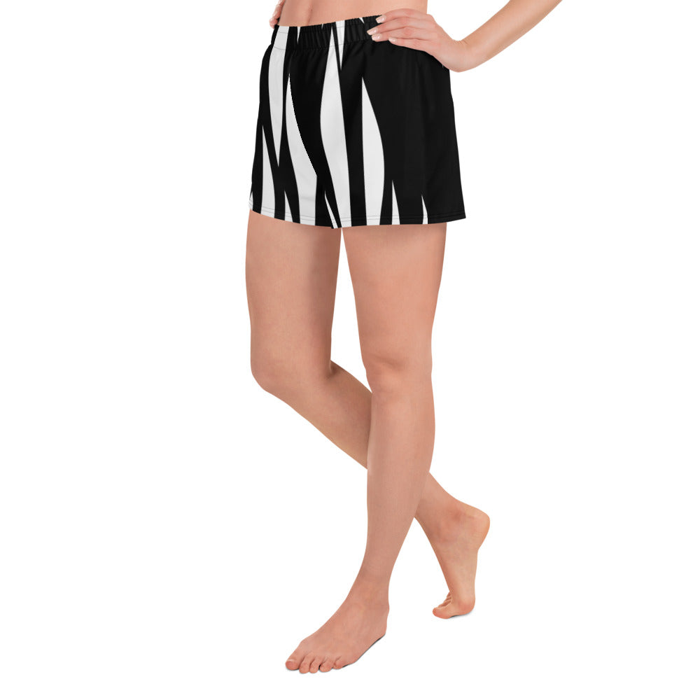 Zebra Pattern Women's Athletic Short Shorts