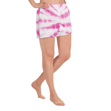 Load image into Gallery viewer, Pink Tie Dye Women&#39;s Athletic Short Shorts
