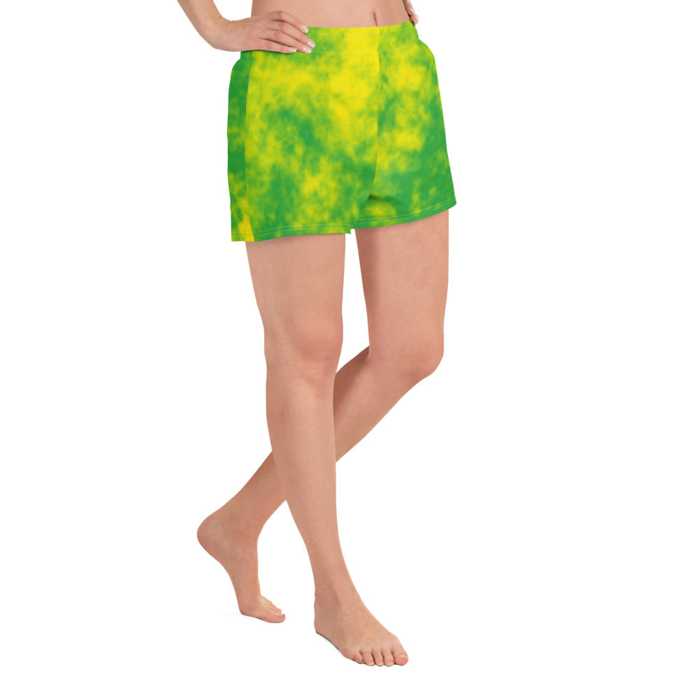 Green Yellow Athletic Short Shorts