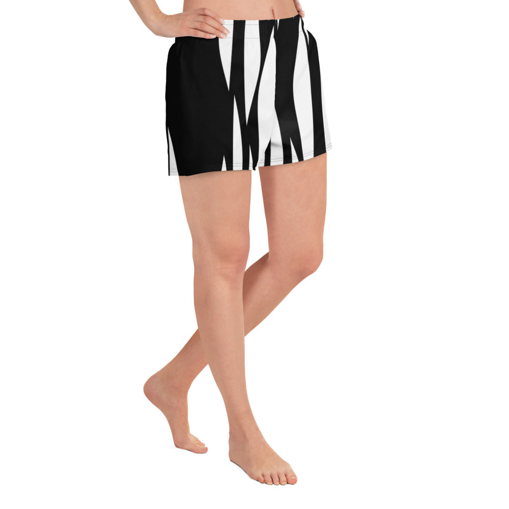 Zebra Pattern Women's Athletic Short Shorts